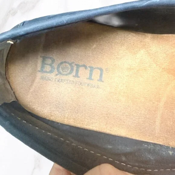 Born Men's Navy Nubuck Allan Driving Moccasins, Size 14M